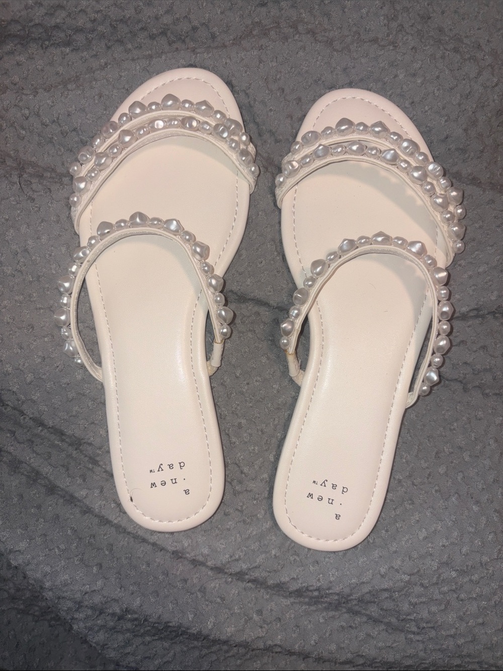 Target New Day White Pearl Slide Sandals
